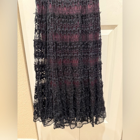 Studio M Vintage Y2K Lace Metallic Midi Grunge Fairy Whimsigoth Dress,M - Picture 6 of 9